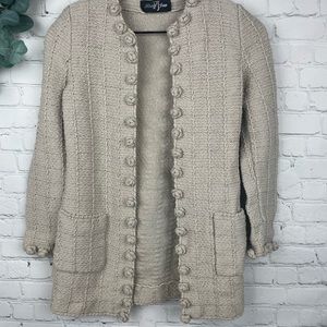 PETER JAN PJ Chunky Pattern Knit Cardigan Sweater Size 4